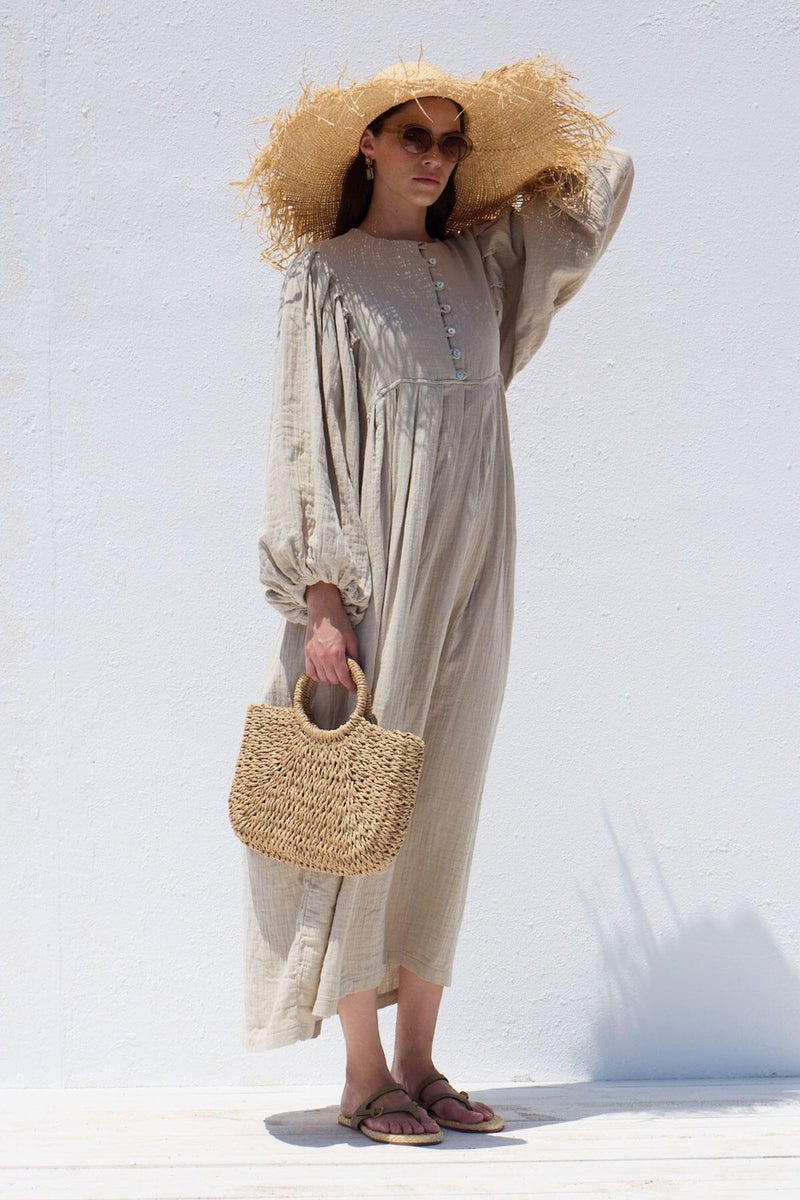 Manuka Gathered Linen Maxi Dress  - Image 3