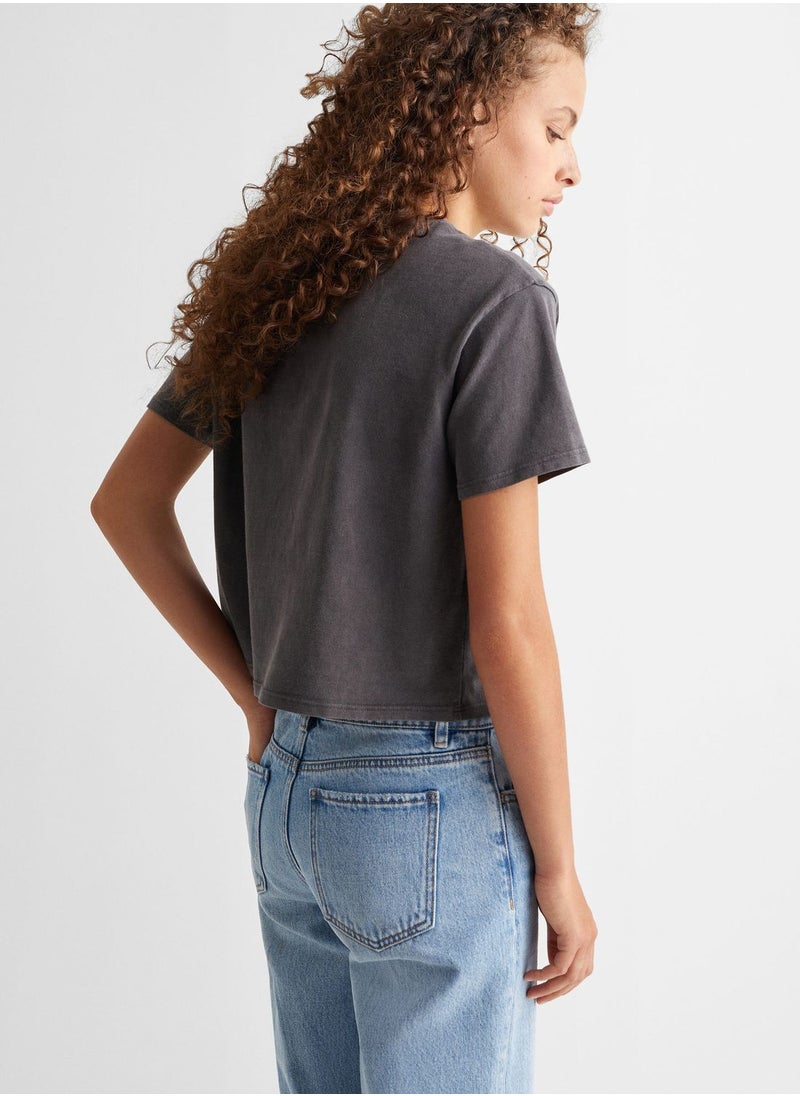 MANGO - Youth Text Print T-Shirt - Image 1