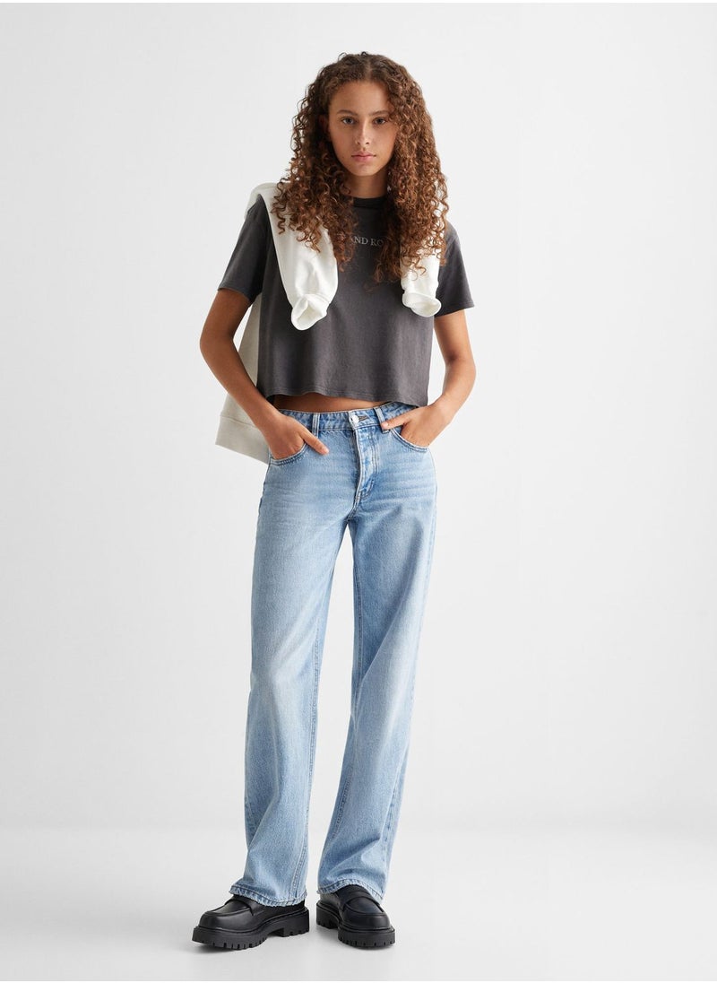 MANGO - Youth Text Print T-Shirt - Image 1