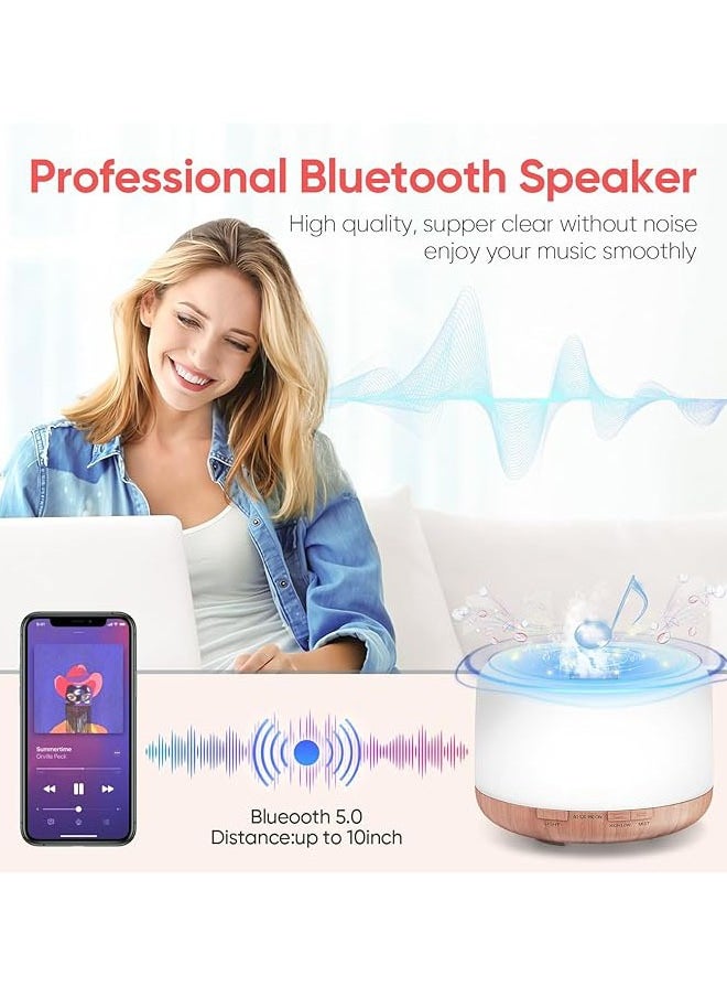 Hihonor 500ml Essential Oil Diffuser with Bluetooth Speaker 5.0, Quiet Aromatherapy Mist Diffusers for Essential Oils, Ultrasonic Oil Diffuser with Remote Control, 7 Colors Light for Bedroom  - Image 2