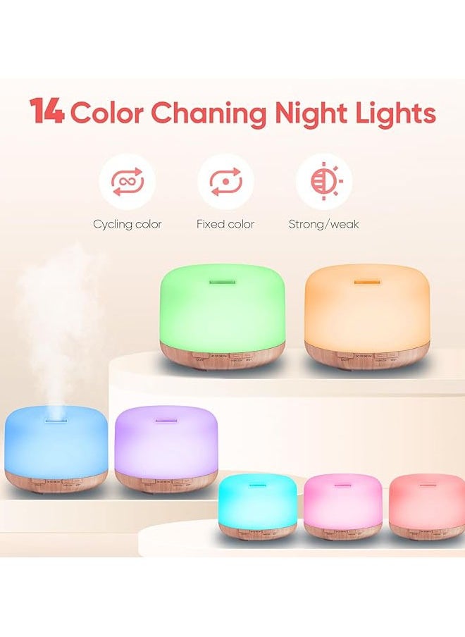 Hihonor 500ml Essential Oil Diffuser with Bluetooth Speaker 5.0, Quiet Aromatherapy Mist Diffusers for Essential Oils, Ultrasonic Oil Diffuser with Remote Control, 7 Colors Light for Bedroom  - Image 5