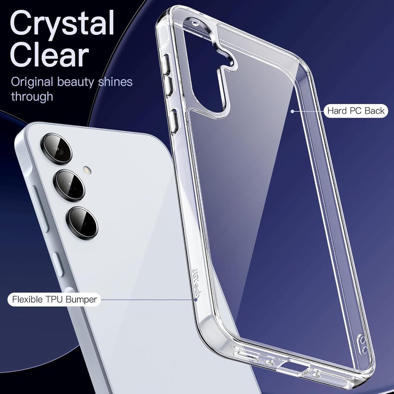 Jetech Case For Samsung Galaxy A35 5G, Non-Yellowing Shockproof Bumper Protective Phone Cover, Anti-Scratch Hard Pc Back Clear - Image 3