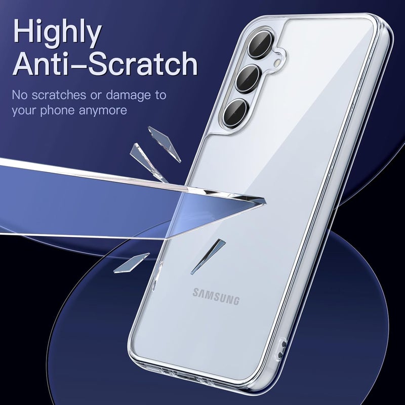 Jetech Case For Samsung Galaxy A35 5G, Non-Yellowing Shockproof Bumper Protective Phone Cover, Anti-Scratch Hard Pc Back Clear - Image 4