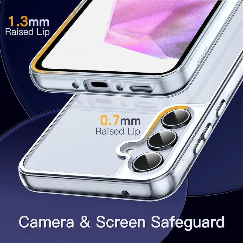 Jetech Case For Samsung Galaxy A35 5G, Non-Yellowing Shockproof Bumper Protective Phone Cover, Anti-Scratch Hard Pc Back Clear - Image 5