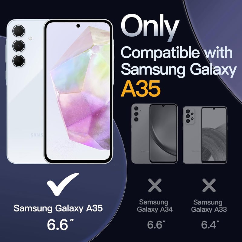 Jetech Case For Samsung Galaxy A35 5G, Non-Yellowing Shockproof Bumper Protective Phone Cover, Anti-Scratch Hard Pc Back Clear - Image 2