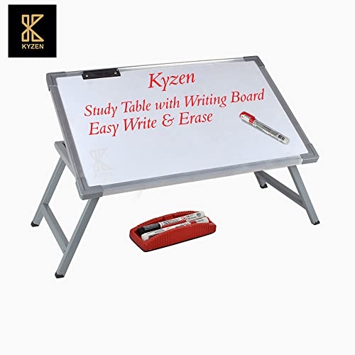 KYZEN Multi Purpose Powder Coated Study Table With Writing Board | Use In Office Laptop_Work In Home_Student Study Etc (Size-60X40X24 Cm)_(Silver Border) - Image 3