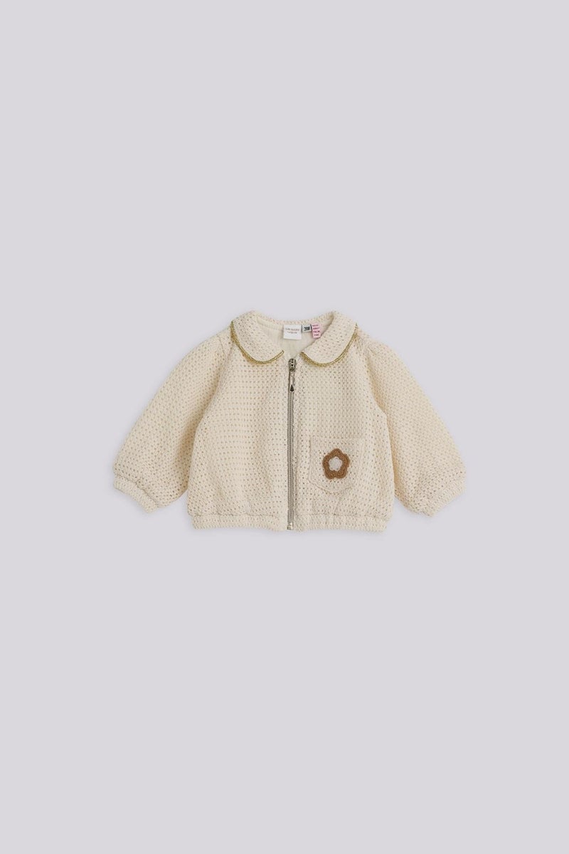 Layette Bg Store Baby Girl Ecru Tracksuit Top  - Image 1