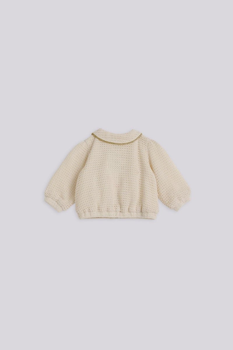 Layette Bg Store Baby Girl Ecru Tracksuit Top  - Image 2