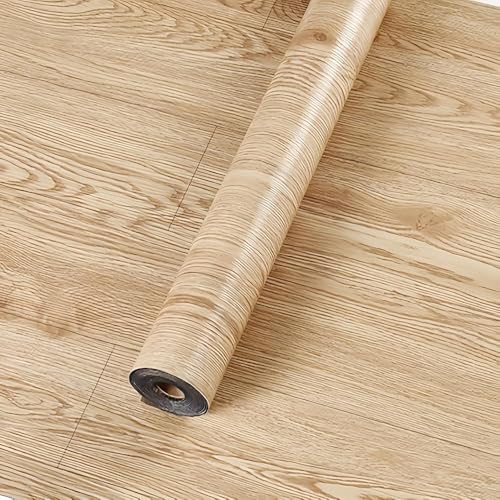 FOGZUVR 2 Rolls 23.6''x10FT Vinyl Flooring Roll 38.75 sq.ft: Peel and Stick Floor Tiles Self-Adhesive Durable Waterproof Wood Grain Large Plank for Living Room, Bedroom, Bathroom(Light Walnut, 23.6''x10FT) - Image 1