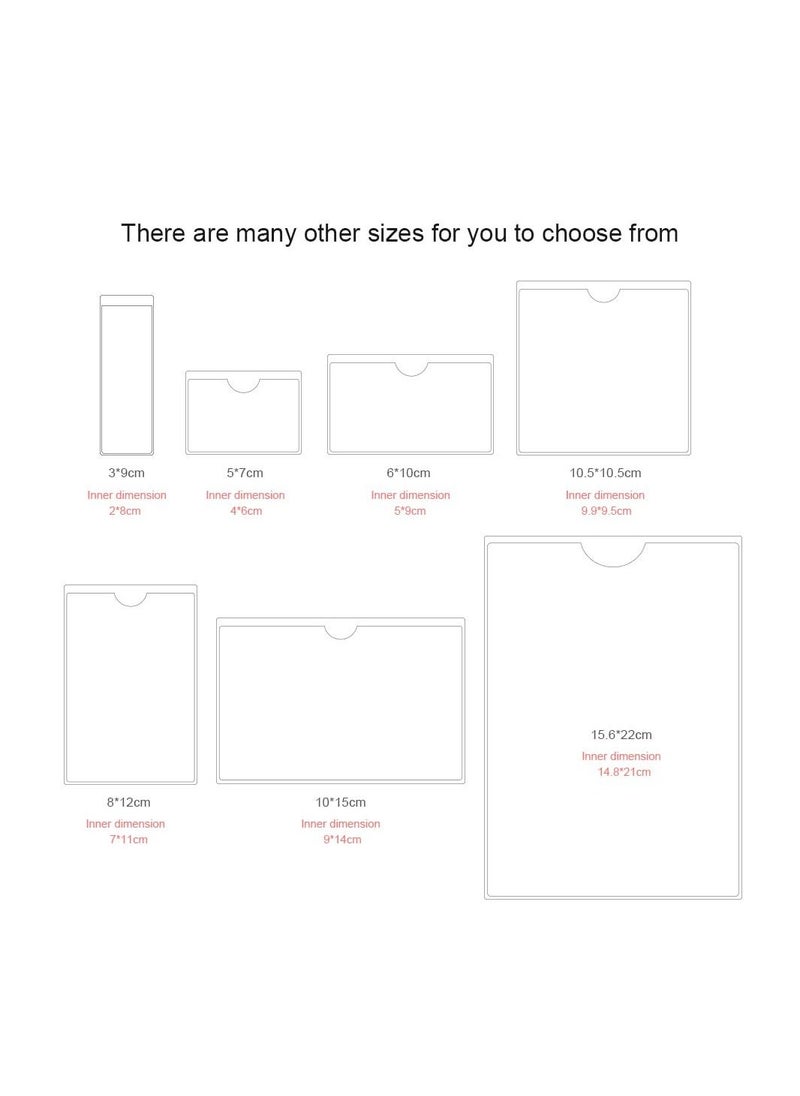 Self-Adhesive Pocket, 8 pcs Card Plastic Pocket Holder, for Labelling and Identifying Boxes, Folders, and Documents (Inner Size:14.8 * 21cm)