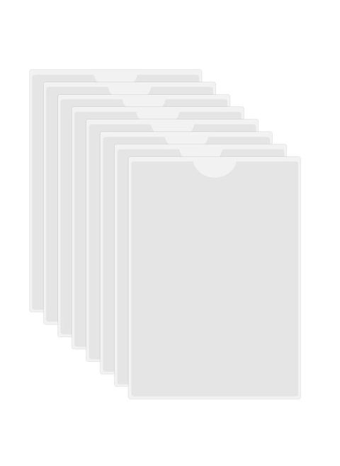 Self-Adhesive Pocket, 8 pcs Card Plastic Pocket Holder, for Labelling and Identifying Boxes, Folders, and Documents (Inner Size:14.8 * 21cm)