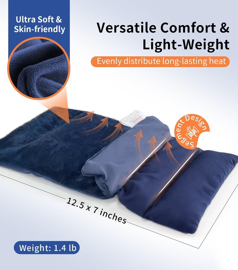 uncn Microwavable Heating Pads with Washable Cover 12.5x7 Lavender Hot Packs for Pain Relief, Rice Bags for Heat Therapy with Moist Warm Compress, Microwave Heat Warm pad, Hot Cold Aromatherapy (Scented) - Image 4