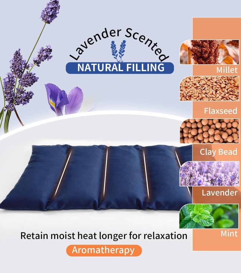 uncn Microwavable Heating Pads with Washable Cover 12.5x7 Lavender Hot Packs for Pain Relief, Rice Bags for Heat Therapy with Moist Warm Compress, Microwave Heat Warm pad, Hot Cold Aromatherapy (Scented) - Image 3