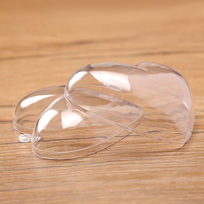 LUOEM 10pcs Clear Plastic Acrylic Fillable Hearts Shape Box DIY Craft Hanging Ornament for Wedding Engagement Anniversary Party Decor - Image 5