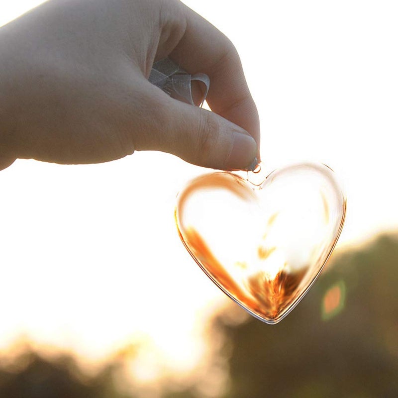 LUOEM 10pcs Clear Plastic Acrylic Fillable Hearts Shape Box DIY Craft Hanging Ornament for Wedding Engagement Anniversary Party Decor - Image 4