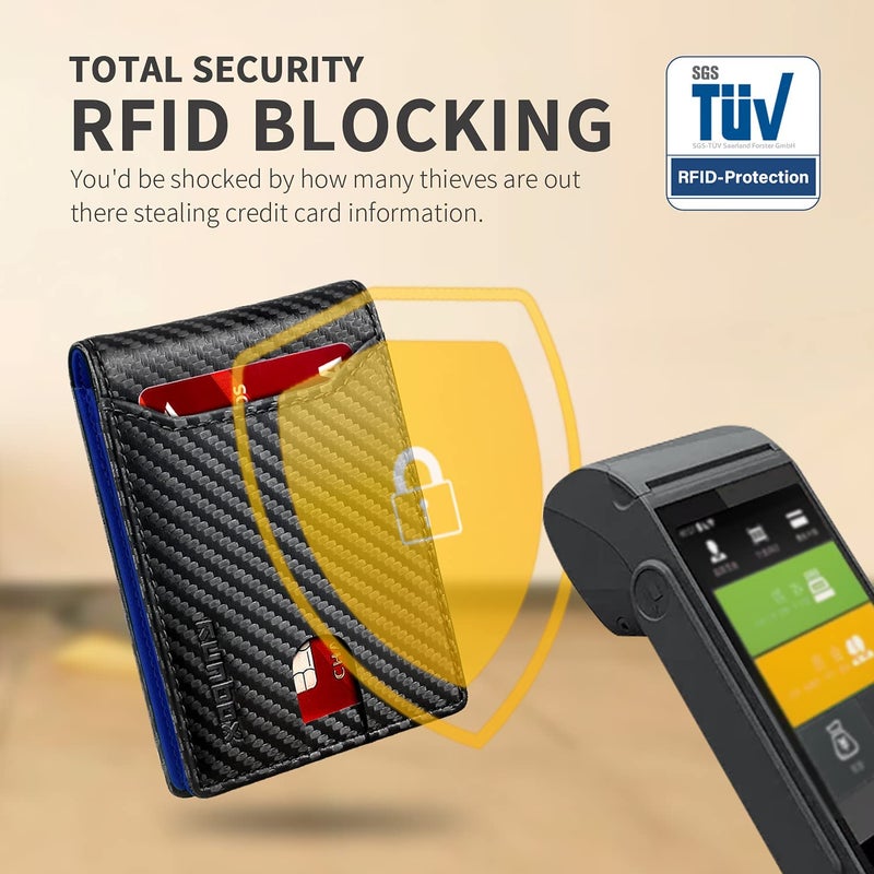 RUNBOX Novelty Wallet for Men Slim 11 Credit Card Holder Slots Leather RFID Blocking Small Thin Men's Wallet Bifold Minimalist Front Pocket Large Capacity Gift Box - Image 4