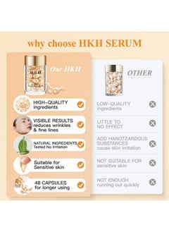 HKH HKH Vitamin C Serum For Face, Anti-Aging Vit C with Vitamin E Serum Capsules, Evens Skin Tone & Reduces Wrinkles, 48 Travel Size Skincare Capsules for Smooth, Hydrated & Firmed Skin  - Image 2