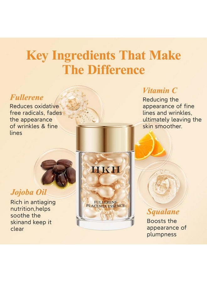 HKH Vitamin C Serum For Face, Anti-Aging Vit C with Vitamin E Serum Capsules, Evens Skin Tone & Reduces Wrinkles, 48 Travel Size Skincare Capsules for Smooth, Hydrated & Firmed Skin - Image 4