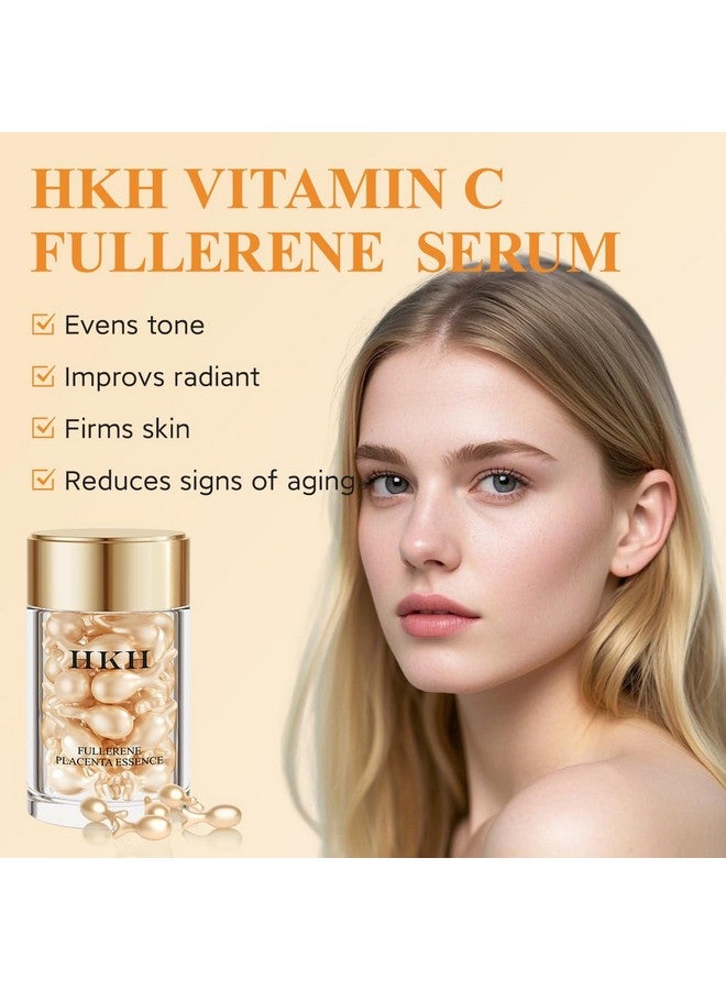 HKH Vitamin C Serum For Face, Anti-Aging Vit C with Vitamin E Serum Capsules, Evens Skin Tone & Reduces Wrinkles, 48 Travel Size Skincare Capsules for Smooth, Hydrated & Firmed Skin - Image 3