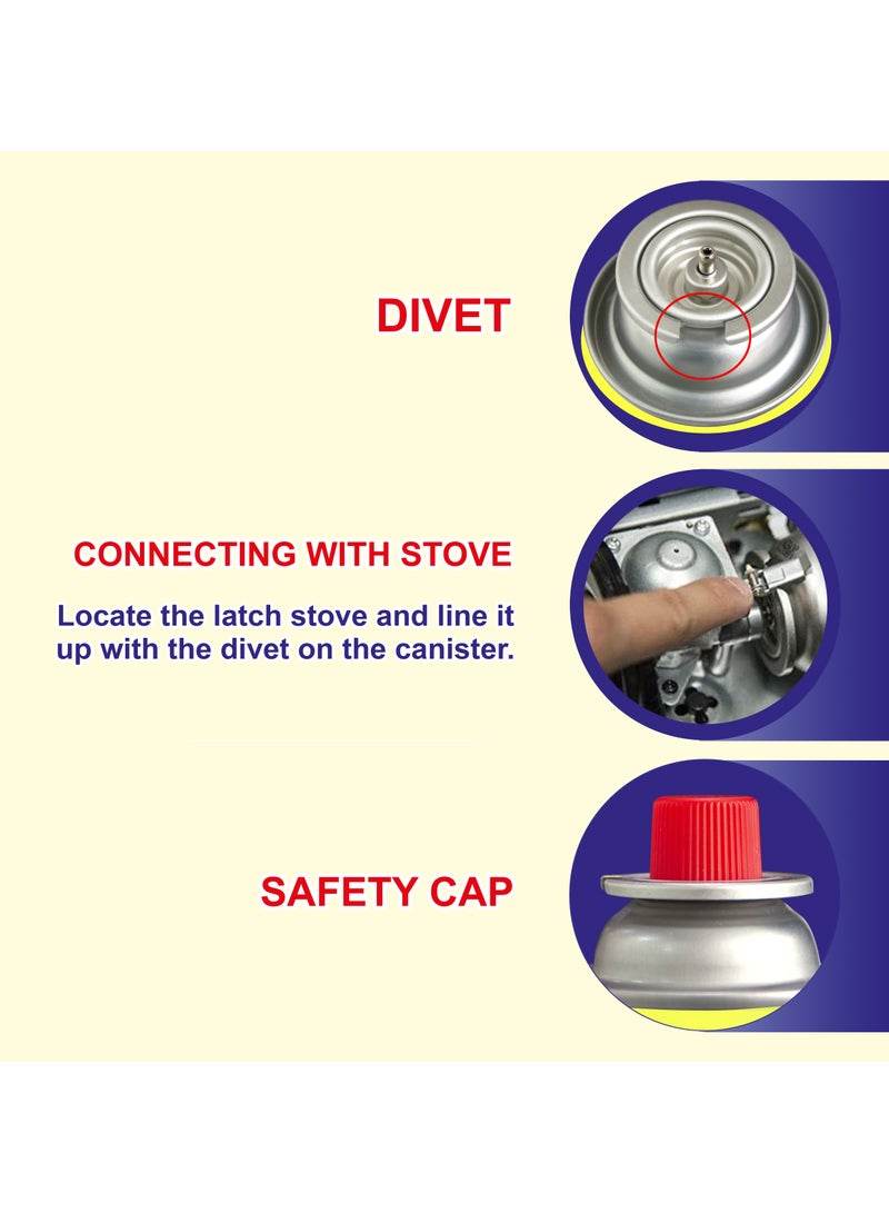 Elegant 4 Piece Butane Gas Cartridge 220g - 400ml - Image 4