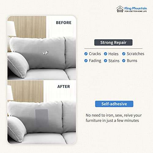 KING MOUNTAIN Canvas Repair Patch 9 x11 Inch 2 Pcs Self-Adhesive Waterproof Fabric Patch for Sofas, Tents, Furniture,Tote Bags, Car Seats (Beige) - Image 4