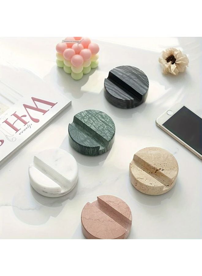 حامل هاتف من الرخام الأبيض المضاد للماء، حامل من الحجر الطبيعي لتزيين المكتب والمنزل - Image 3