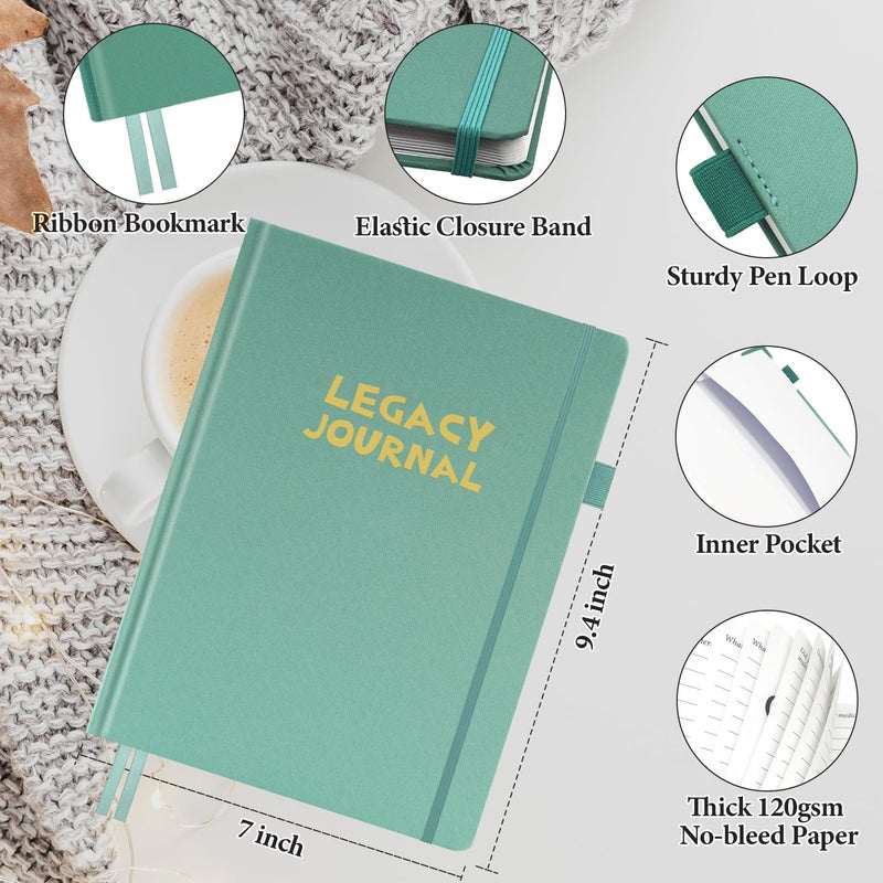 SIMSIMY Grandparent's Life Story Journal, Grandparents Memory Keepsake Legacy Journal with Prompt Questions, Linen Hardcover Book Heirloom Birthday Gift for Nana, Grandma, Grandpa, Parents, A5 - Image 2