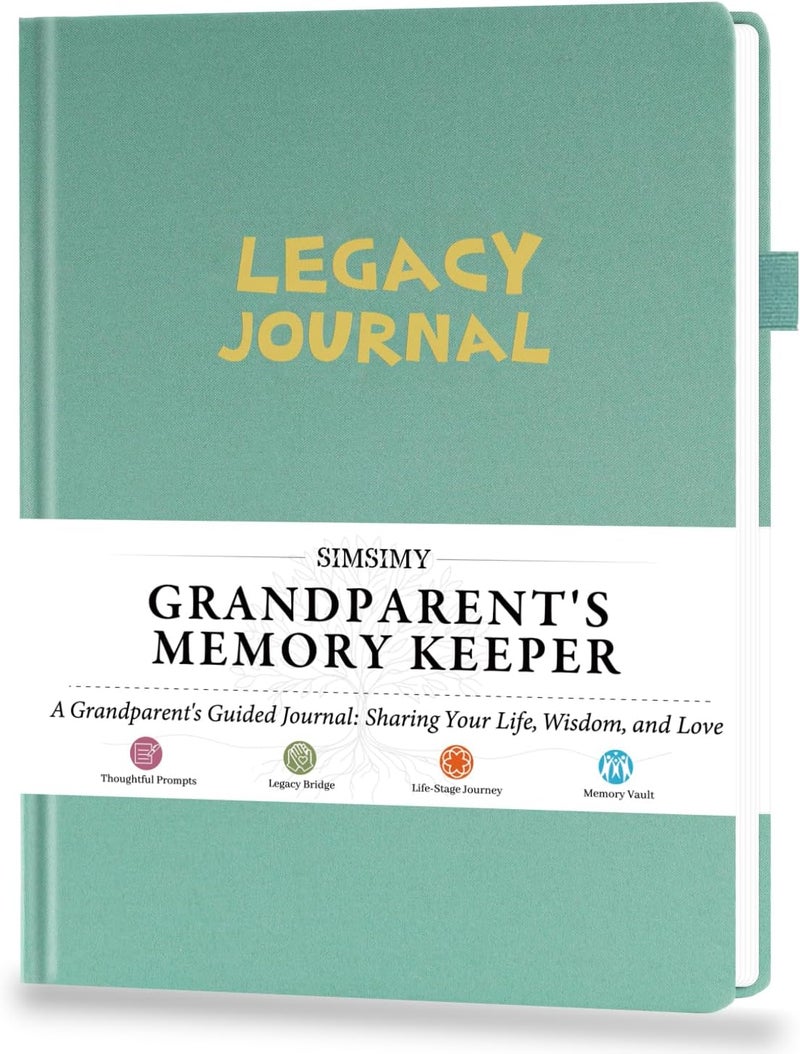 SIMSIMY Grandparent's Life Story Journal, Grandparents Memory Keepsake Legacy Journal with Prompt Questions, Linen Hardcover Book Heirloom Birthday Gift for Nana, Grandma, Grandpa, Parents, A5 - Image 1