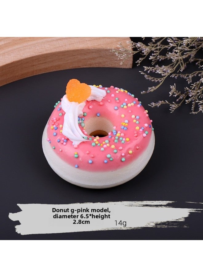 Simulation Donut Model Fruit Soft Bread Dessert Food Window Shooting Props Children's Early Education Toys Wholesale-Color:Simulation Donut G-Red  - Image 1