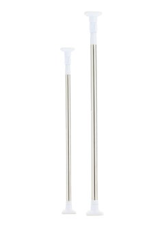 Extendable Curtain Tension Rod Rail Silver