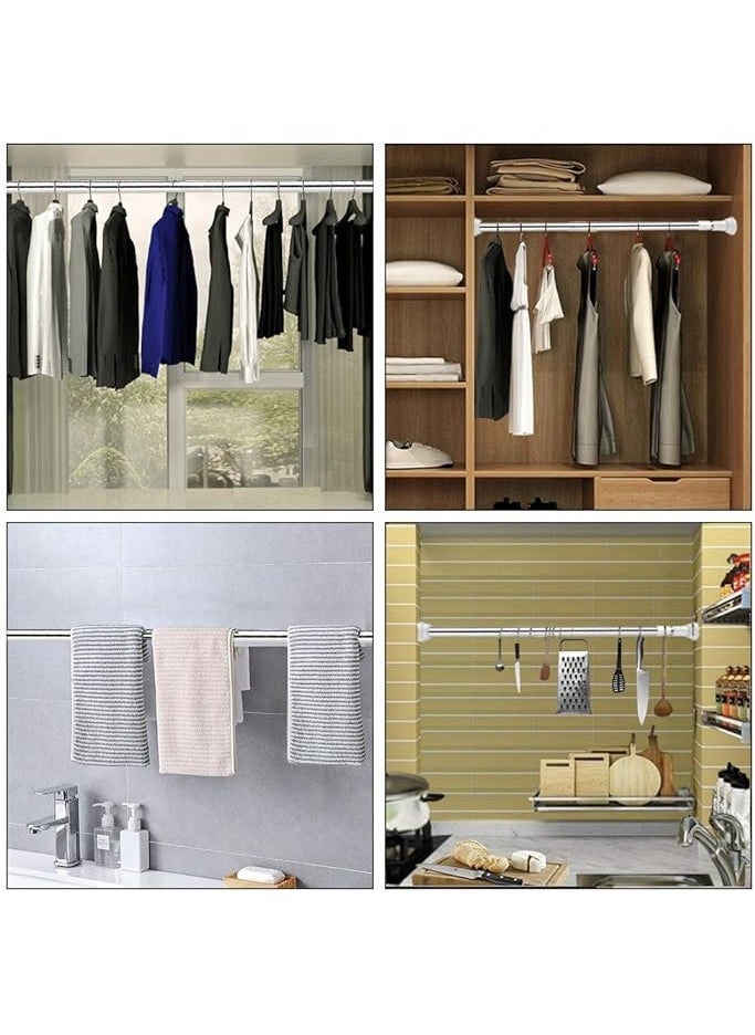 DubaiGallery - Extendable Curtain Tension Rod Rail Silver - Image 1
