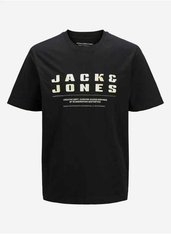 JACK & JONES Jcorecharge Front Branding Crew Neck T-Shirt