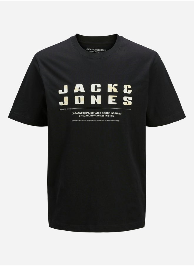 JACK & JONES Jcorecharge Front Branding Crew Neck T-Shirt 