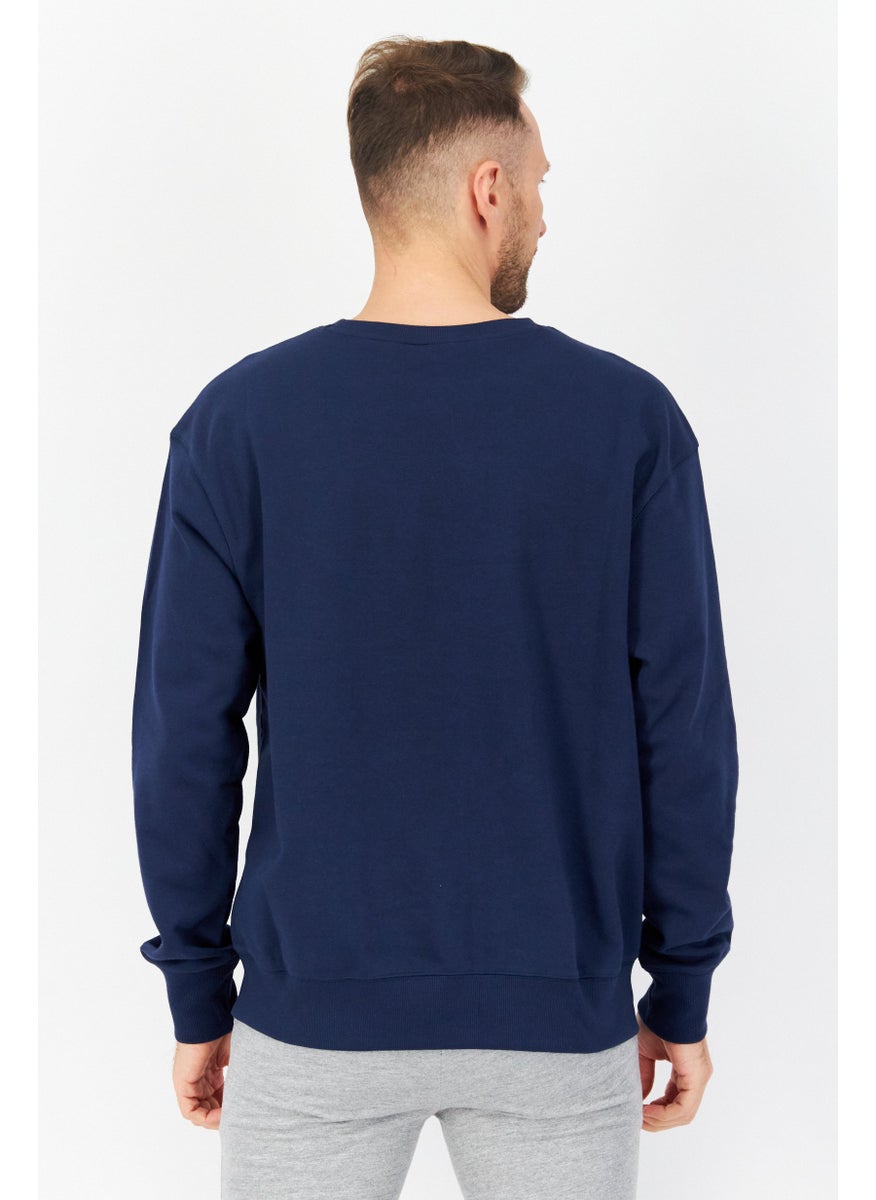 New Balance Unisex Sportswear Fit Long Sleeves Sweatshirt, Navy Blue  - Image 3