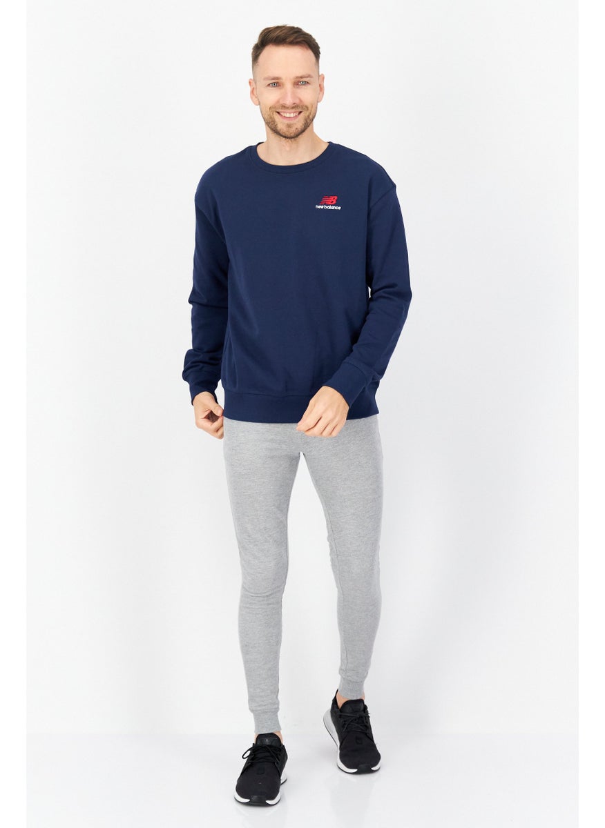New Balance Unisex Sportswear Fit Long Sleeves Sweatshirt, Navy Blue  - Image 2