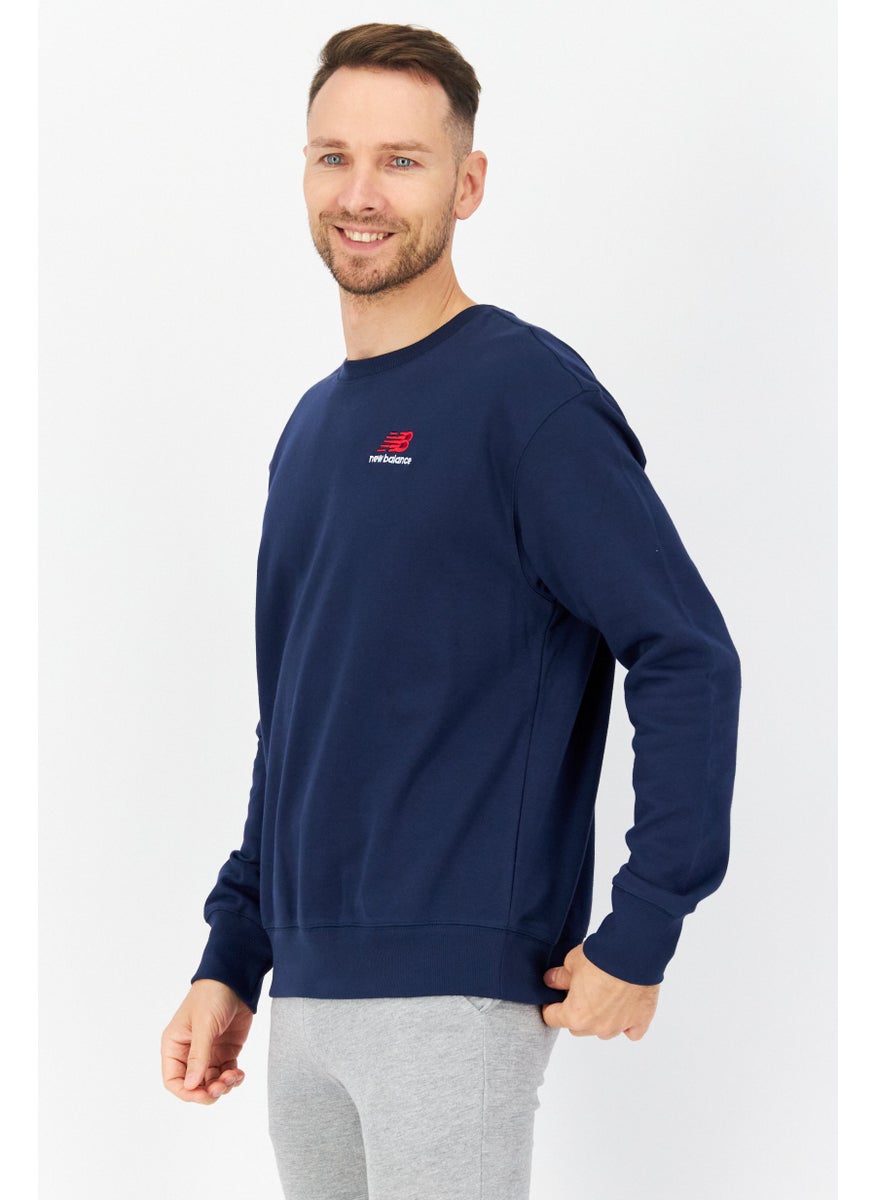 New Balance Unisex Sportswear Fit Long Sleeves Sweatshirt, Navy Blue  - Image 4