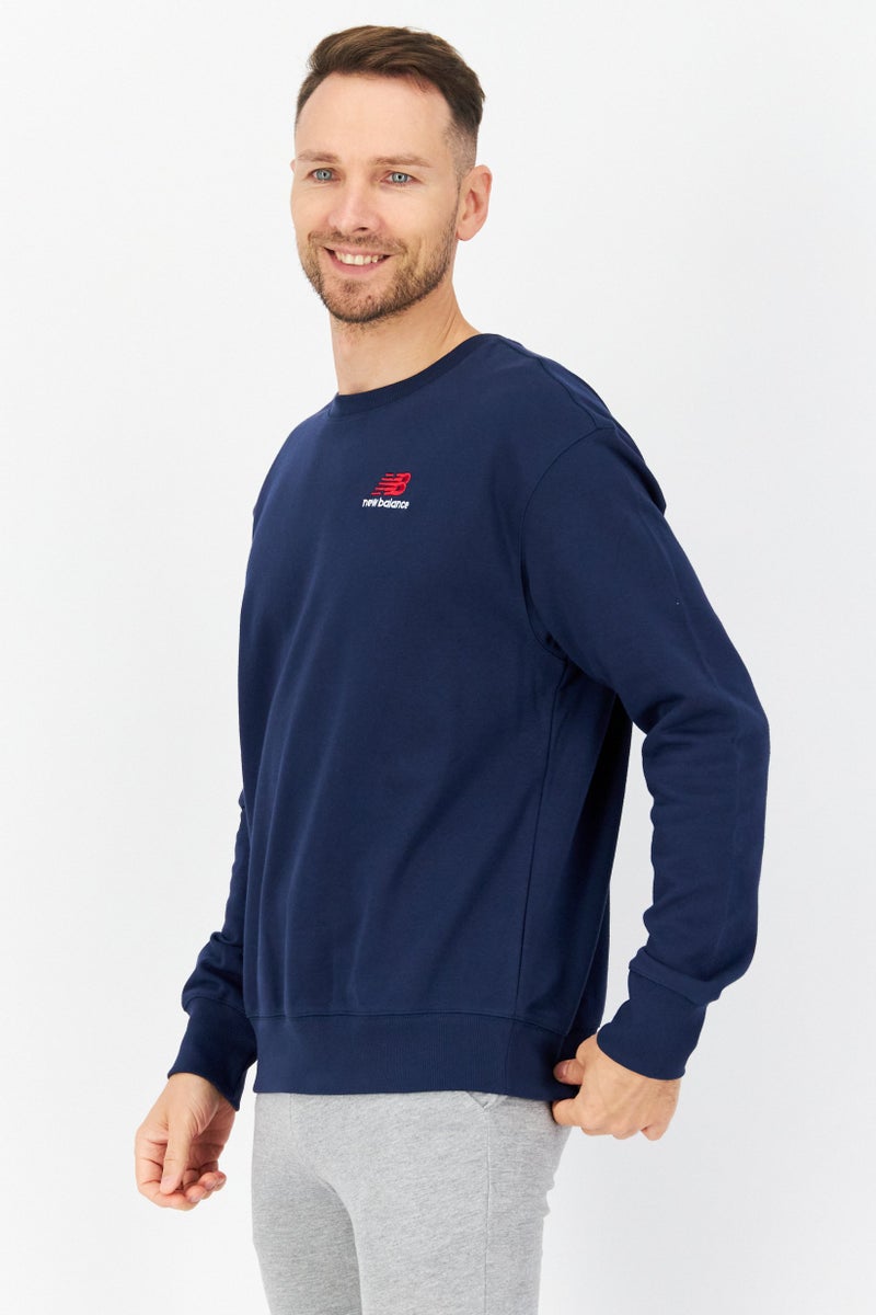 New Balance Unisex Sportswear Fit Long Sleeves Sweatshirt, Navy Blue - Image 4