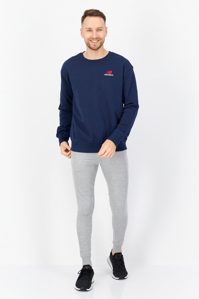 New Balance Unisex Sportswear Fit Long Sleeves Sweatshirt, Navy Blue - Image 2