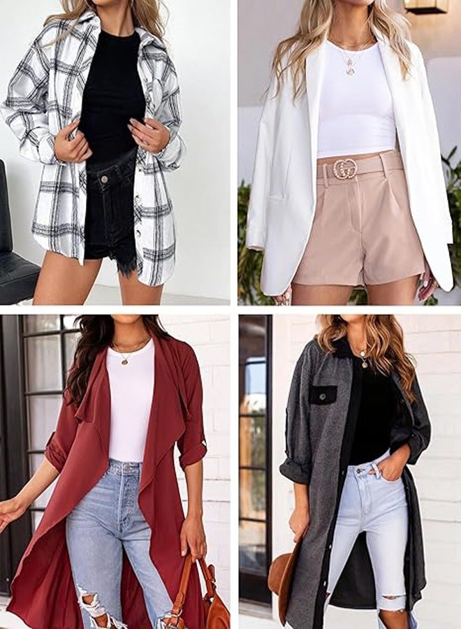 GUDOO Womens 3 Pack Long Sleeve Tops Crew Neck Thermal Shirts Set Stretch Fitted Underscrubs Layer Tee M - Image 3