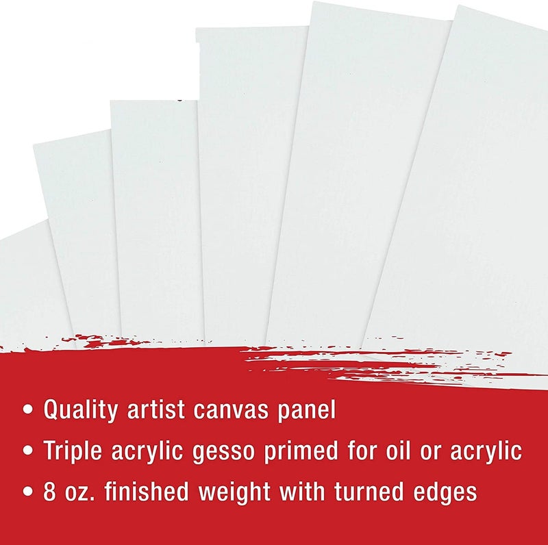 Worison Roy Fine Art 15pc Cotton Canvas Medium Grain Board with 4MM Board Backing 4x4,4x8 and 4x12 Inch 5Pc Each - Image 4