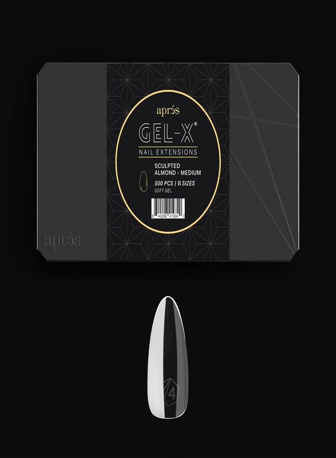 Aprés Gel-X® Tip Box | Sculpted Almond | 500pc Soft Gel Tips, 11 Sizes 00-9, Premium Quality (Sculpted Almond Medium, 500 pcs)
