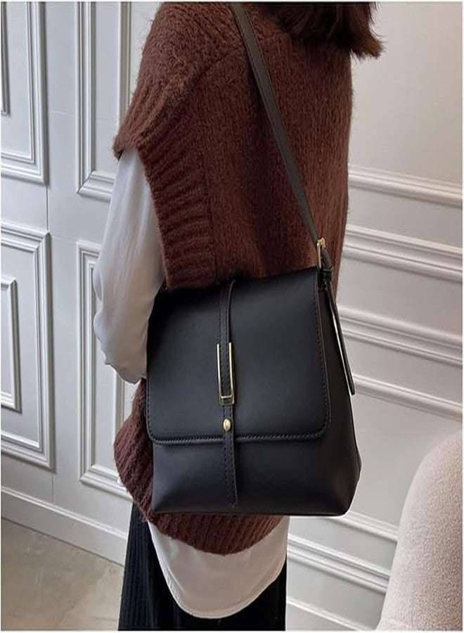 AKSUTI Stylish Sling Bag for Women - Faux Leather Travel Crossbody Chest Bags - Shoulder Purse with Adjustable Strap (Black) - Image 3