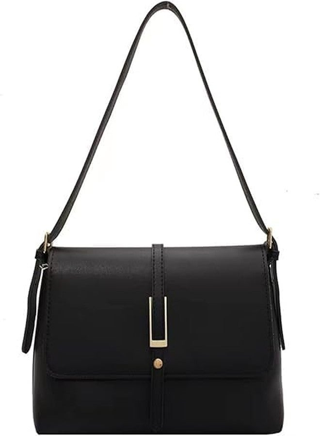 AKSUTI Stylish Sling Bag for Women - Faux Leather Travel Crossbody Chest Bags - Shoulder Purse with Adjustable Strap (Black) - Image 1