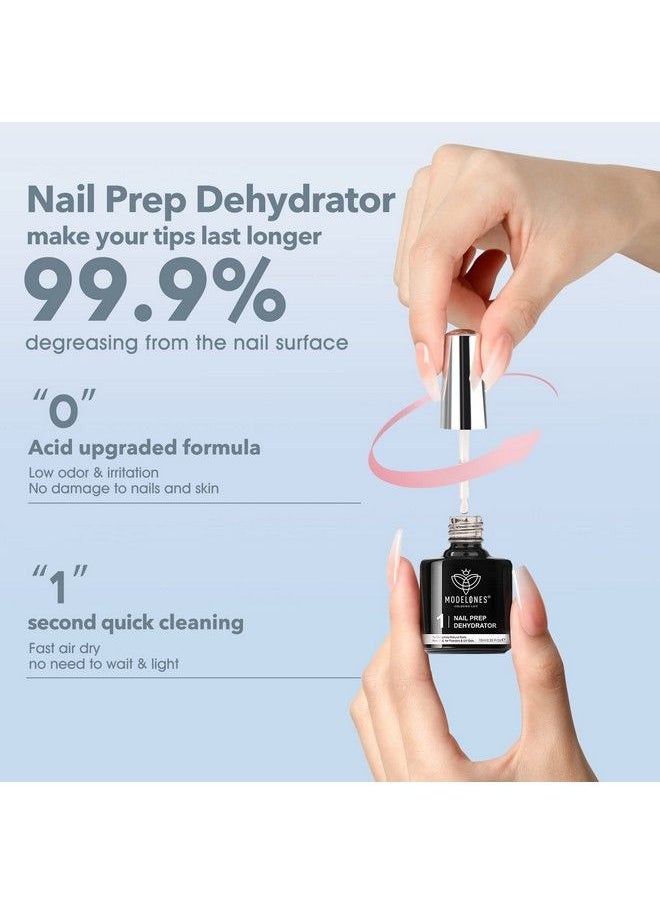 modelones - Nail Tips And Glue Gel Kit Gel X Nail Kit 4 In 1 Nail Glue Gel Ultraportable Led Nail Lamp With 500Pcs Coffin Nail Nail Prep Dehydrate And Diy Nail Art Tools Gel Nail Extension Kit - Image 1