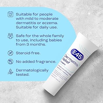E45 Dermatitis Cream 50 ml to Treat Symptoms of Dermatitis or Eczema Relieve Itching and Reduce Inflammation and Redness AntiInflammatory Eczema Dermatitis Cream Steroid Free - Image 5