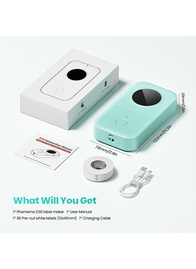phomemo D30 Label Maker Machine, Portable Bluetooth Mini Label Printer, Smart Phone Handheld Thermal Sticker Small Labeler Multiple Templates Font Icon Inkless, 1000mAh Battery,Waterproof Labels with Free App for Home Office,with 1 Roll Paper  - Image 2