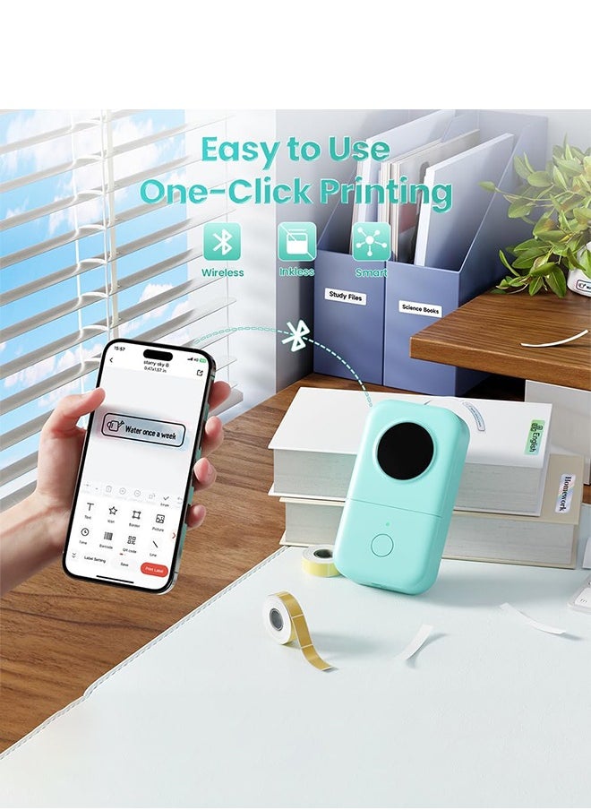 phomemo D30 Label Maker Machine, Portable Bluetooth Mini Label Printer, Smart Phone Handheld Thermal Sticker Small Labeler Multiple Templates Font Icon Inkless, 1000mAh Battery,Waterproof Labels with Free App for Home Office,with 1 Roll Paper  - Image 3