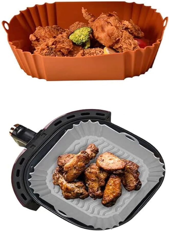 Silicone Air Fryer Liner, Reusable Air Fryer Liner, Non-Stick Silicone Liner, 22cm - 1 Piece Random Color 