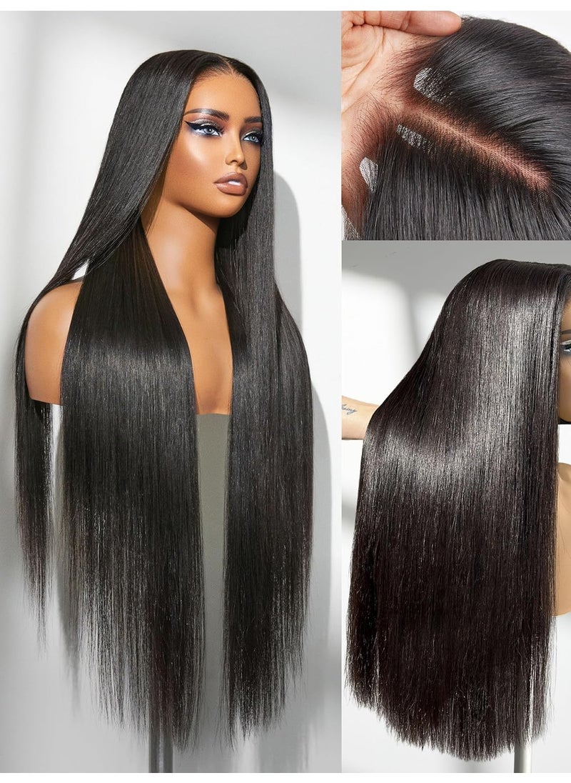 LUVME HAIR - LUVME HAIR 5x5 Straight Lace Front Wigs Human Hair Glueless Wigs Human Hair Pre Plucked Pre Cut Long Black Wig Lace Closure Wigs Frontal Wigs Human Hair - Image 1