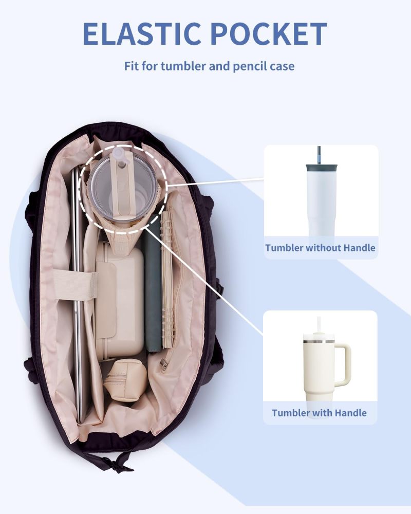 Padded Travel Tote: 20L Spacious Black Bag, Glass-Friendly 1.2L Elastic Cup Holder, 15.6-Inch Laptop Compartment - Ultra Lightweight 0.5kg Durable Material, Organized Multiple Pockets for Work, Gym, B - Image 2